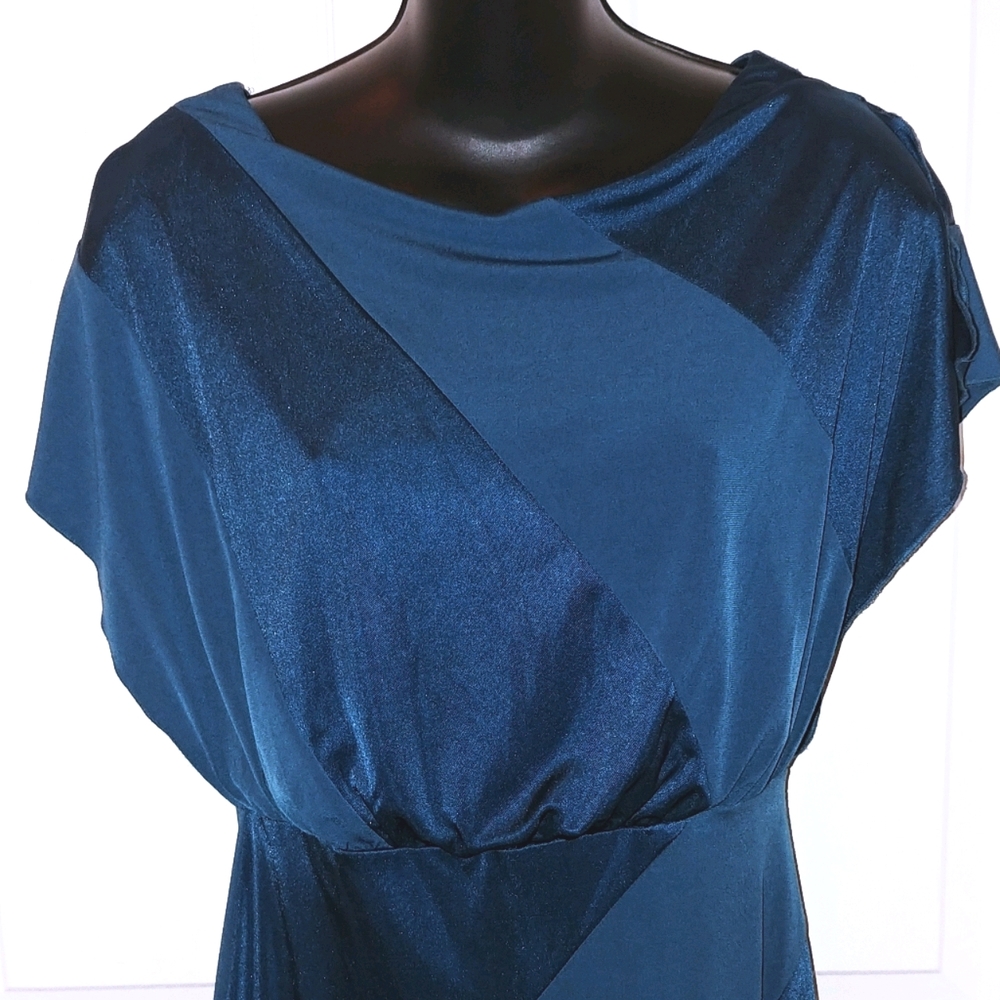 Lined teal A line dress